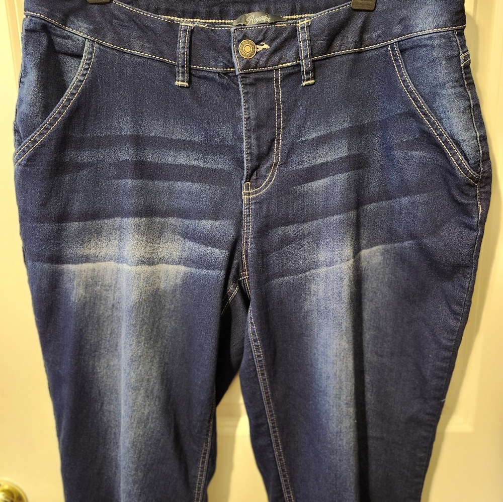 Royalty For Me Women Kozy Fit Blue Jeans Joggers Mid Rise Size 14W NWOT